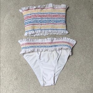 bando bikini with ruffles